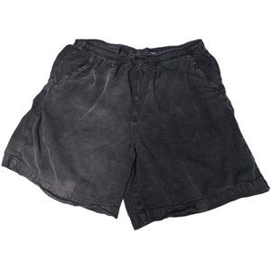 CB Casual Womens Everyday Cotton Shorts with Drawstring Black Size L